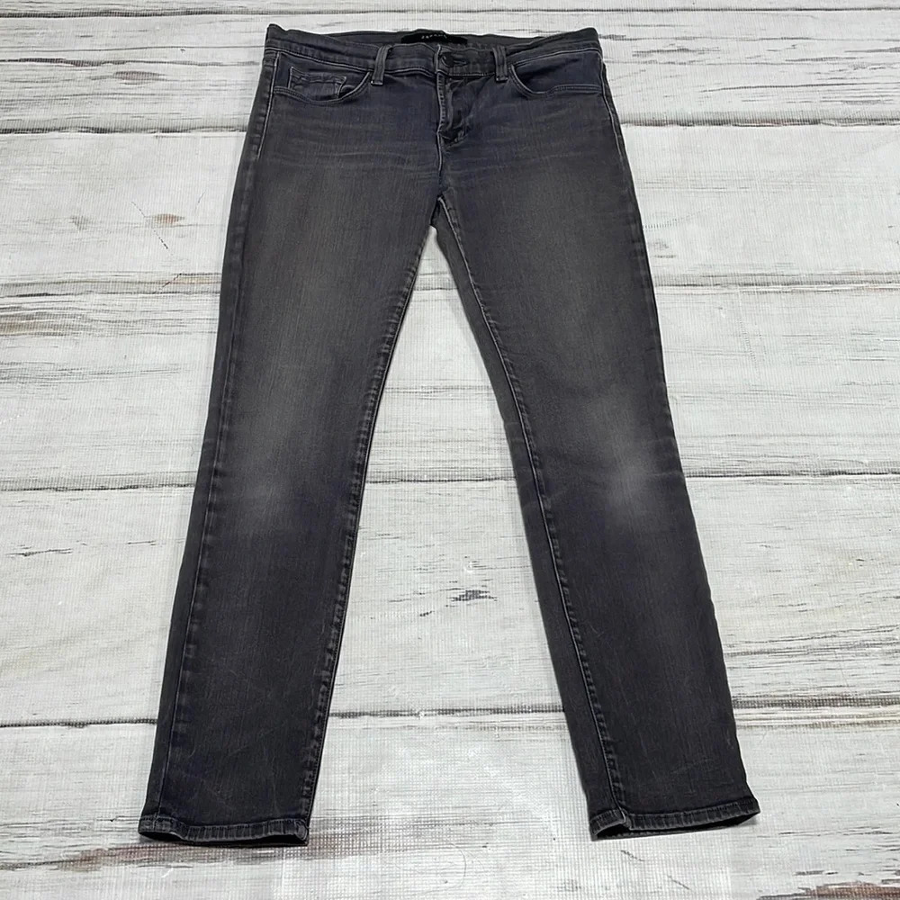 J Brand Jeans Grey Denim Skinny Dare Distressed Skinny Size 28